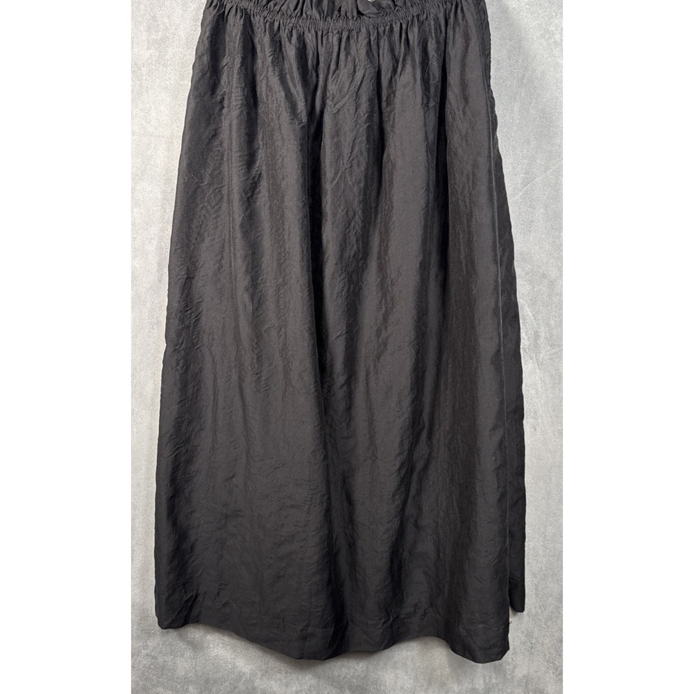 J.Crew Crinkled Gathered-Waist Maxi Skirt Lined Black Size Small